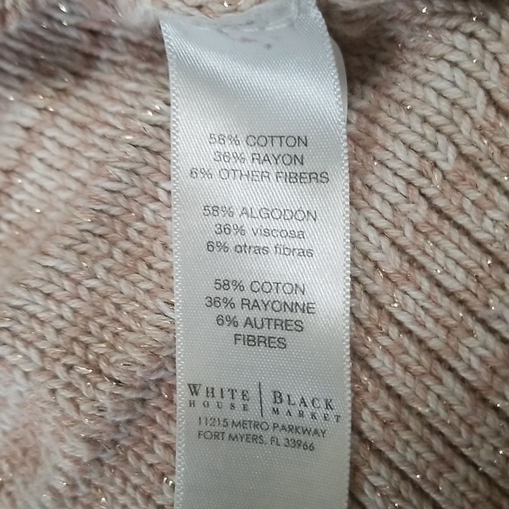 White House Black Market Cold Shoulder Pullover Cream Beige Sweater Size XSmall - Picture 7 of 10